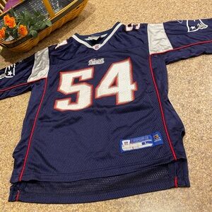 🔥Sale🔥 NFL Equipment Reebok New England Patriots Jersey 54 Bruschi Youth L 14-16